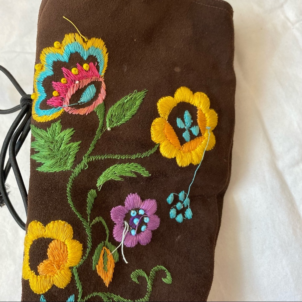 Vintage 70s Jerry Edouard Embroidered Knee High Lace Up Boots, 7B - Picture 15 of 16
